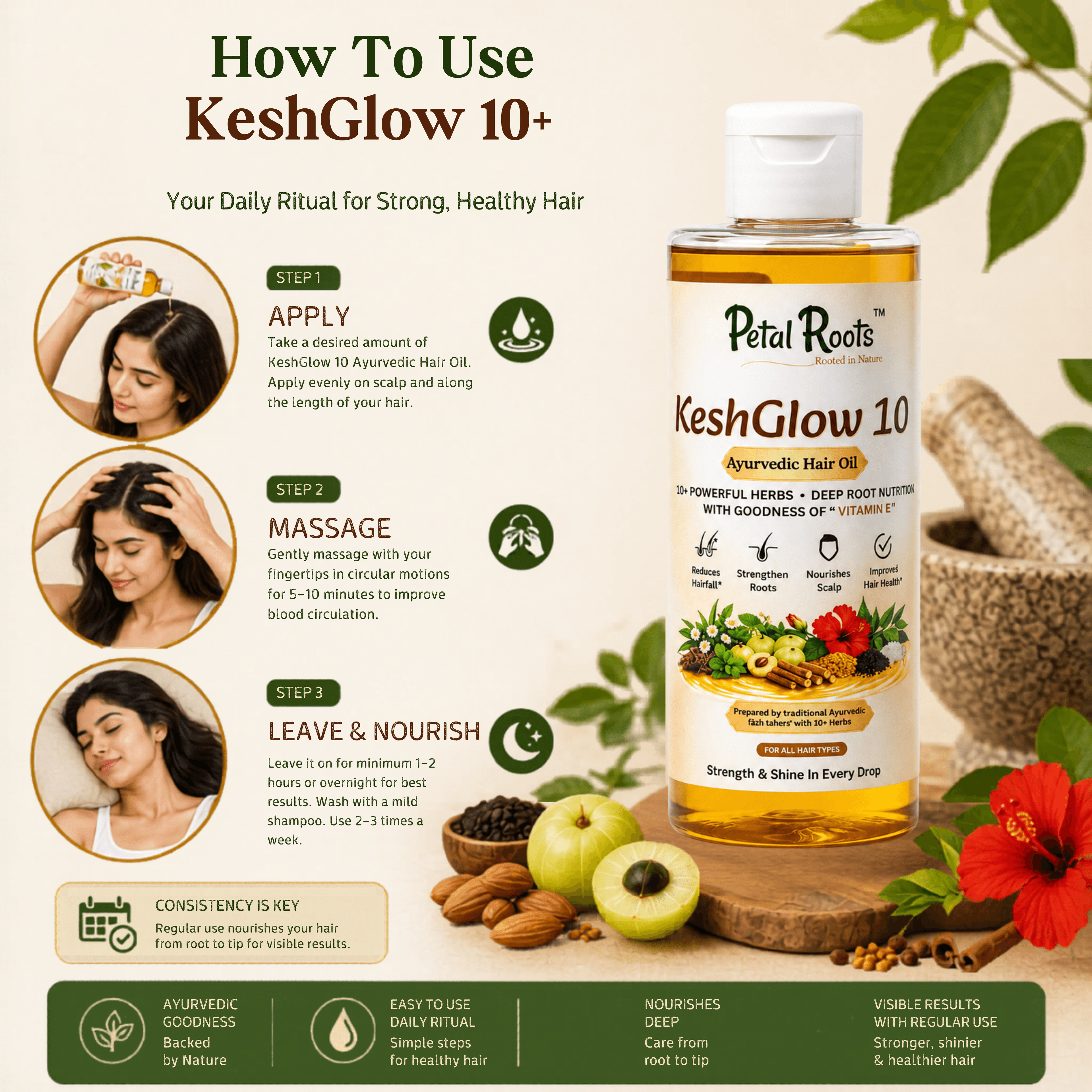 KeshGlow 10+ Ayurvedic Hair Oil preview 3
