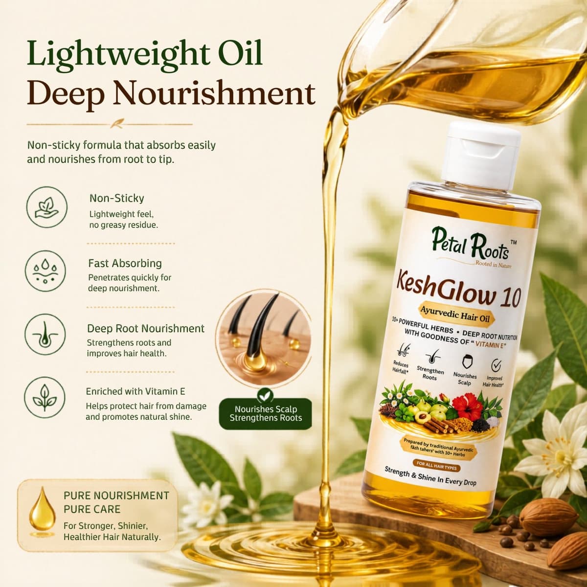 KeshGlow 10+ Ayurvedic Hair Oil alternate view